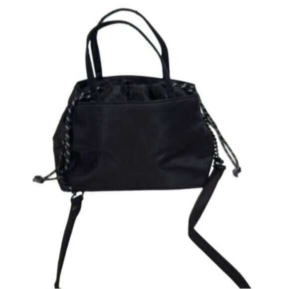 Zara Black Nylon Drawstring  Lunch Bag Crossbody Double Handles Back to School - Picture 13 of 13
